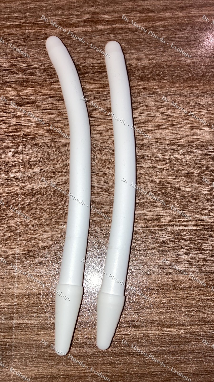 Boston Scientific Tactra malleable implant rods, shown outside the body for educational purposes